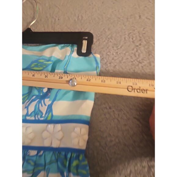 Lilly Pulitzer Langley Shorely Blue Tossing The Line Strapless Cocktail Dress 00 - Picture 8 of 13